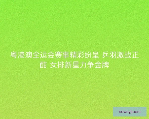 粤港澳全运会赛事精彩纷呈 乒羽激战正酣 女排新星力争金牌