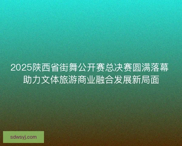 2025陕西省街舞公开赛总决赛圆满落幕 助力文体旅游商业融合发展新局面