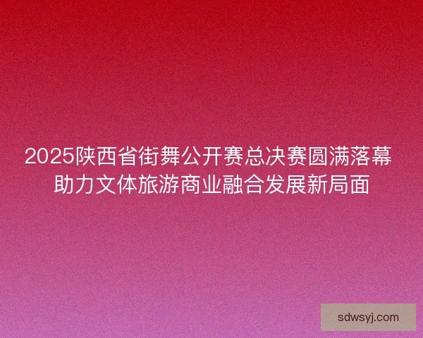 2025陕西省街舞公开赛总决赛圆满落幕 助力文体旅游商业融合发展新局面