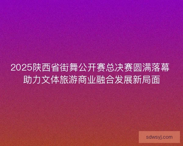 2025陕西省街舞公开赛总决赛圆满落幕 助力文体旅游商业融合发展新局面